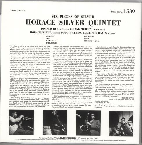 Horace Silver 6 Pieces Of Silver - 45rpm 180gm 2-LP vinyl record set (Double LP Album) US HAO2LPI728365