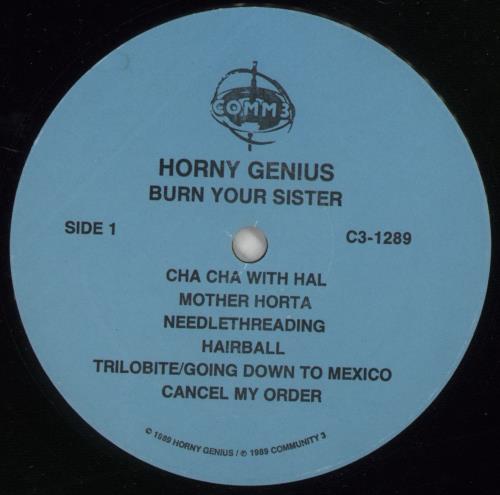 Horny Genius Burn Your Sister - Catalogue Insert vinyl LP album (LP record) US HZ7LPBU863859