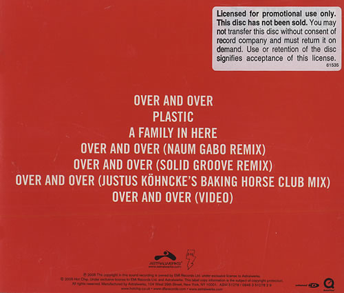 Hot Chip Over And Over CD single (CD5 / 5") US HCIC5OV440953