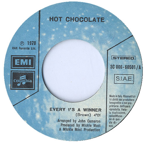 Hot Chocolate Every 1's A Winner 7" vinyl single (7 inch record / 45) Italian HOC07EV592222