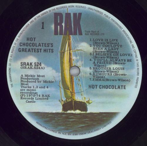 Hot Chocolate XIV Greatest Hits vinyl LP album (LP record) New Zealand HOCLPXI822545