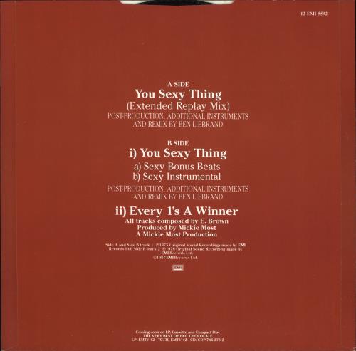 Hot Chocolate You Sexy Thing 12" vinyl single (12 inch record / Maxi-single) UK HOC12YO119492