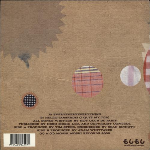 Hot Club De Paris Everyeveryeverything 7" vinyl single (7 inch record / 45) UK HC007EV431470