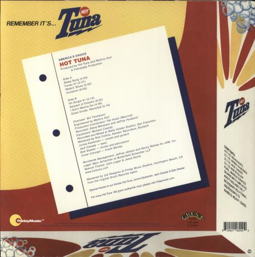 Hot Tuna America's Choice - 180gm Yellow Vinyl vinyl LP album (LP record) US TUNLPAM795878