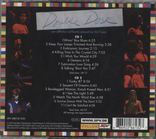 Hot Tuna Double Dose 2 CD album set (Double CD) German TUN2CDO791695
