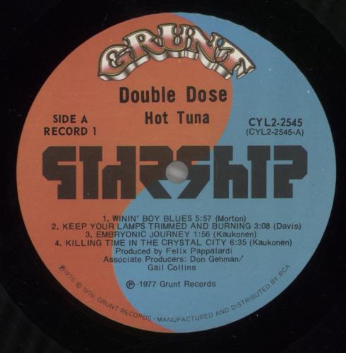 Hot Tuna Double Dose 2-LP vinyl record set (Double LP Album) Canadian TUN2LDO884972