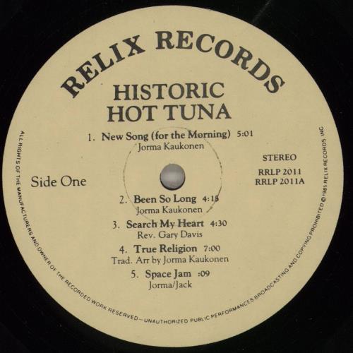 Hot Tuna Historic vinyl LP album (LP record) US TUNLPHI315163