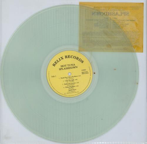 Hot Tuna Splashdown - Clear Vinyl vinyl LP album (LP record) US TUNLPSP795174