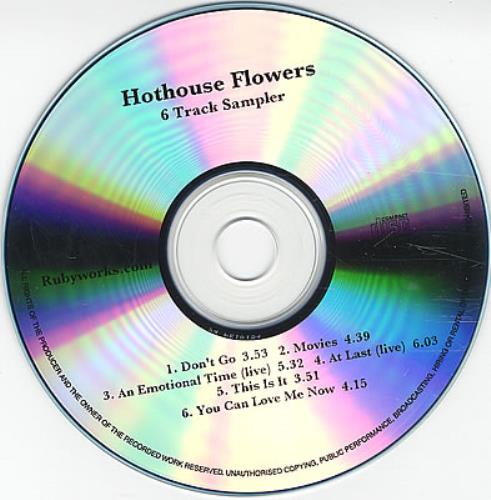 Hothouse Flowers 6 Track Sampler CD-R acetate US HOTCRTR378138