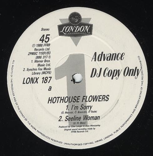 Hothouse Flowers I'm Sorry 12" vinyl single (12 inch record / Maxi-single) UK HOT12IM372302