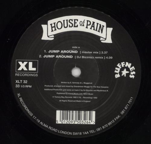 House Of Pain Jump Around 12" vinyl single (12 inch record / Maxi-single) UK HOP12JU709175