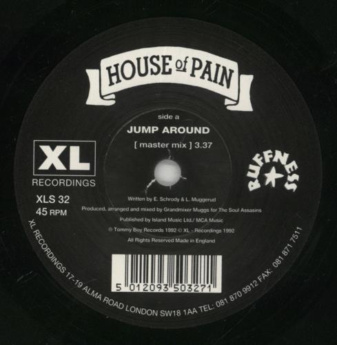 House Of Pain Jump Around 7" vinyl single (7 inch record / 45) UK HOP07JU862978