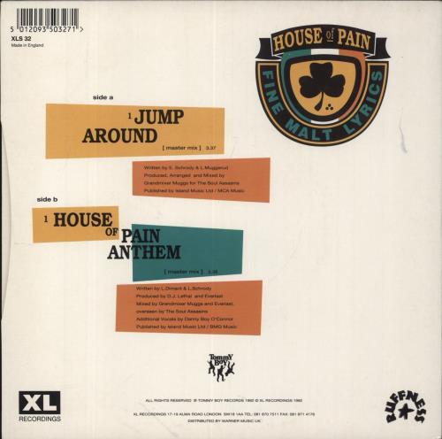 House Of Pain Jump Around 7" vinyl single (7 inch record / 45) UK HOP07JU862978