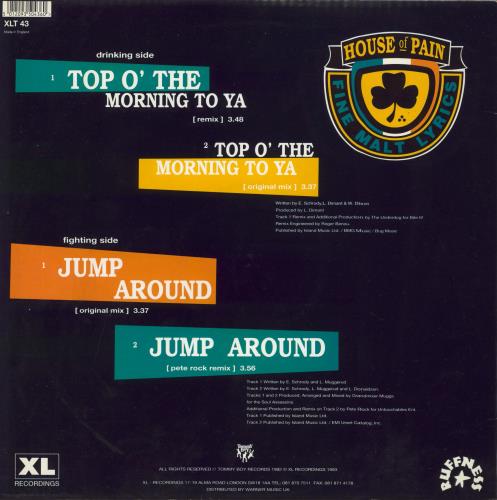 House Of Pain Top O' The Morning To Ya 12" vinyl single (12 inch record / Maxi-single) UK HOP12TO195813