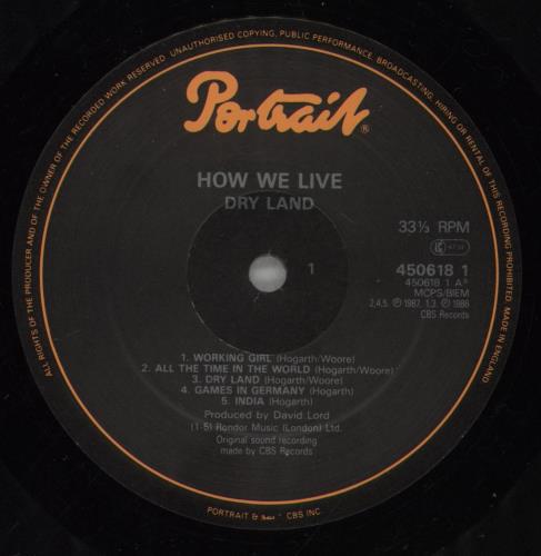 How We Live Dry Land vinyl LP album (LP record) UK HQWLPDR586861