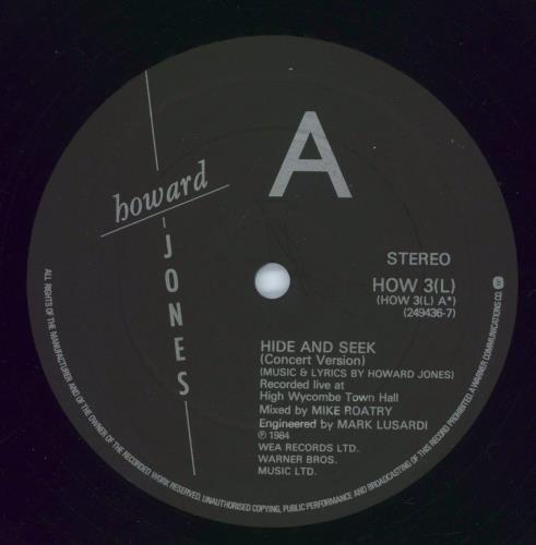 Howard Jones Hide & Seek 10" vinyl single (10 inch record) UK HOW10HI10628