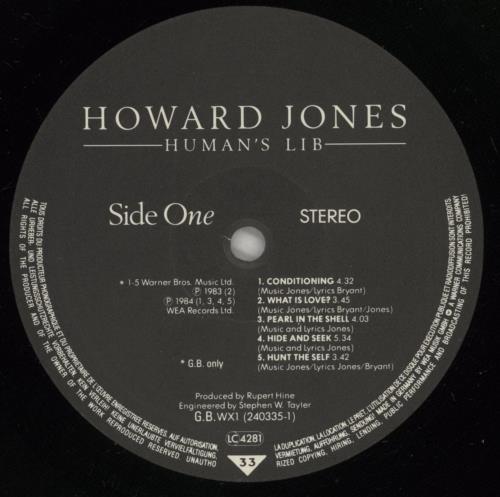 Howard Jones Human's Lib - EX vinyl LP album (LP record) UK HOWLPHU459936