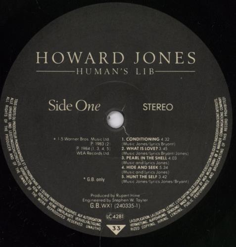 Howard Jones Human's Lib - Prime Cuts sticker vinyl LP album (LP record) German HOWLPHU892307