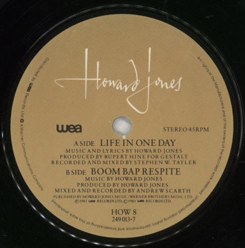 Howard Jones Life In One Day 7" vinyl single (7 inch record / 45) UK HOW07LI192929