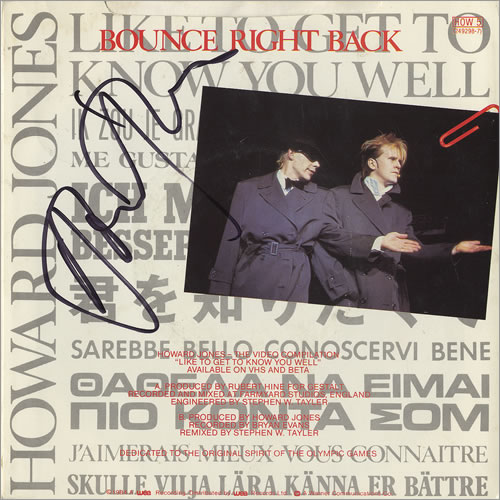 Howard Jones Like To Get To Know You Well - Autographed 7" vinyl single (7 inch record / 45) UK HOW07LI460621