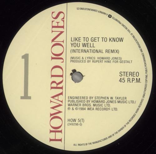 Howard Jones Like To Get To Know You Well 12" vinyl single (12 inch record / Maxi-single) UK HOW12LI30913