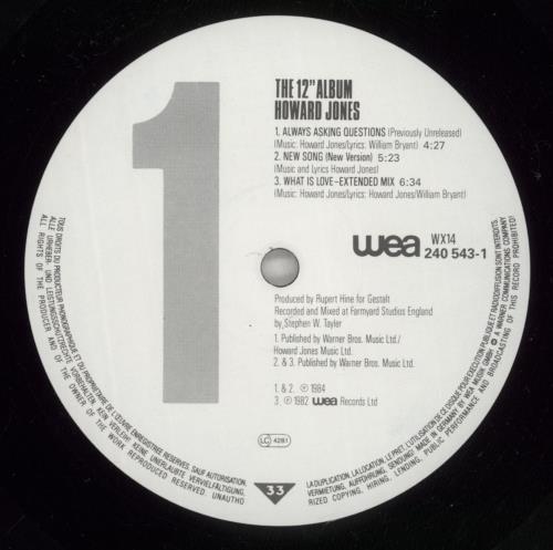 Howard Jones The 12" Album - Hype Stickered Sleeve vinyl LP album (LP record) UK HOWLPTH653049