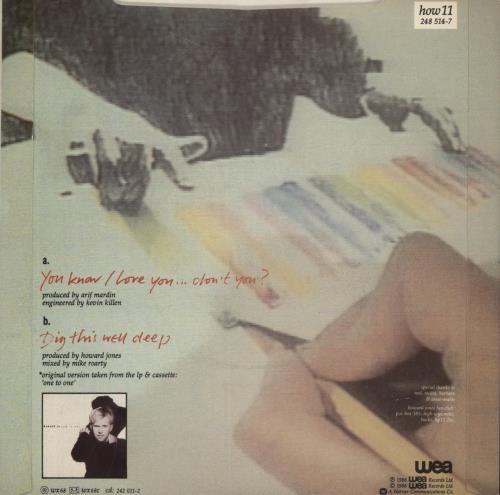 Howard Jones You Know I Love You... Don't You? 7" vinyl single (7 inch record / 45) UK HOW07YO277848