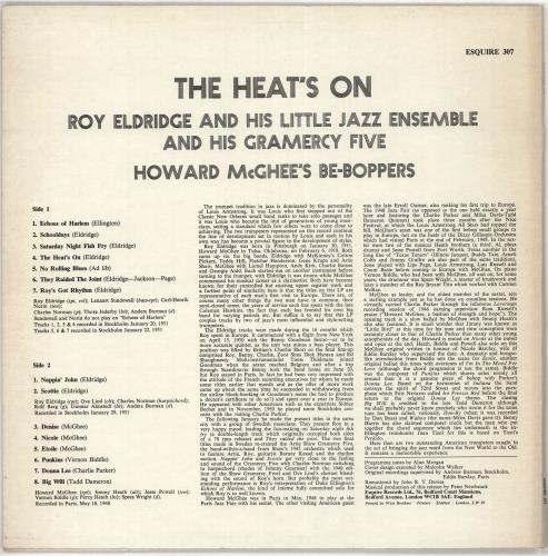 Howard McGhee The Heat's On vinyl LP album (LP record) UK HMCLPTH723815