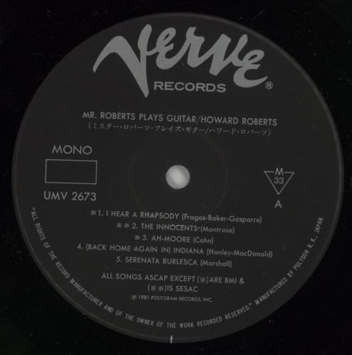 Howard Roberts Mr. Roberts Plays Guitar vinyl LP album (LP record) Japanese HOQLPMR876184
