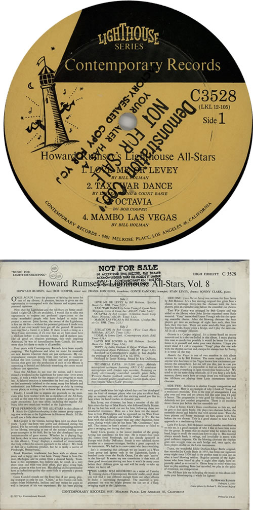 Howard Rumsey Music For Lighthousekeeping - Sample vinyl LP album (LP record) US HR4LPMU633704