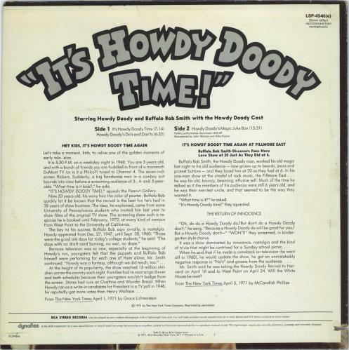Howdy Doody It's Howdy Doody Time! vinyl LP album (LP record) US 321LPIT771880