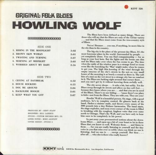 Howlin' Wolf Original Folk Blues vinyl LP album (LP record) US HWOLPOR838893