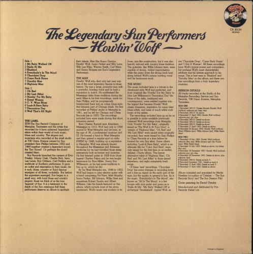 Howlin' Wolf The Legendary Sun Performers - Howlin' Wolf vinyl LP album (LP record) UK HWOLPTH289370