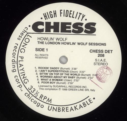 Howlin' Wolf The London Howlin' Wolf Sessions vinyl LP album (LP record) Italian HWOLPTH866441