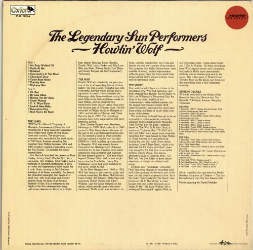 Howlin' Wolf The Legendary Sun Performers UK vinyl LP album (LP record ...