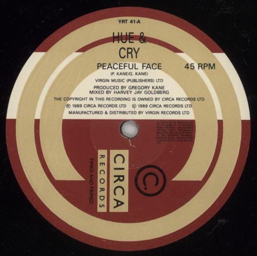 Hue & Cry Peaceful Face 12" vinyl single (12 inch record / Maxi-single) UK HUE12PE108637