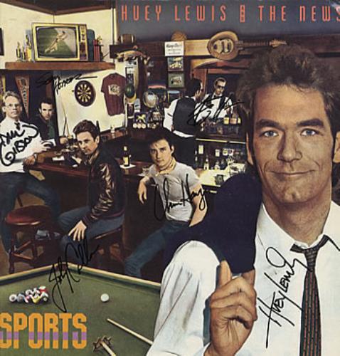 Huey Lewis & The News Sports - Fully Autographed vinyl LP album (LP record) UK HLNLPSP309747