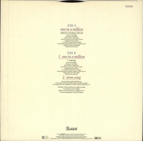 Hugh Cornwell One In A Million 12" vinyl single (12 inch record / Maxi-single) UK HUG12ON706404