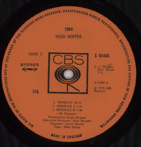 Hugh Hopper 1984 - EX vinyl LP album (LP record) UK HHHLPEX856607