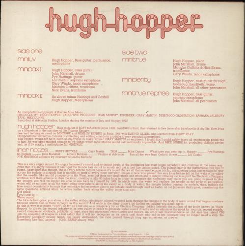Hugh Hopper 1984 - EX vinyl LP album (LP record) UK HHHLPEX856607