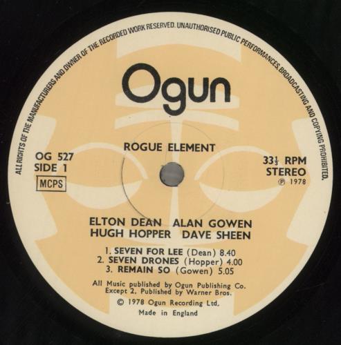 Hugh Hopper Rogue Element - VG+ vinyl LP album (LP record) UK HHHLPRO857312