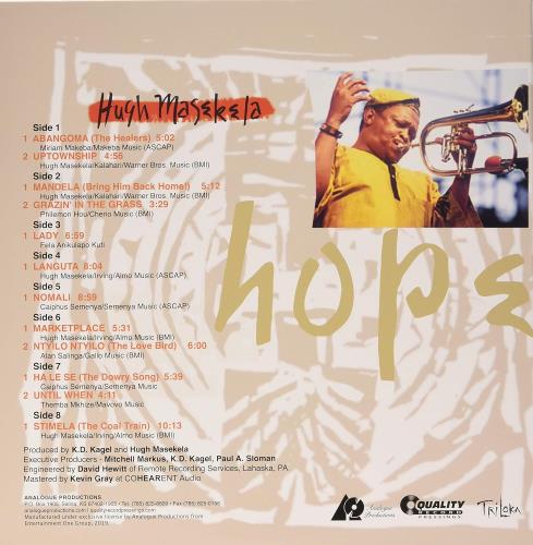 Hugh Masekela Hope - HQ-180 Premium Vinyl 45RPM Box Set - Sealed 4-LP vinyl album record set US HAX4LHO819780