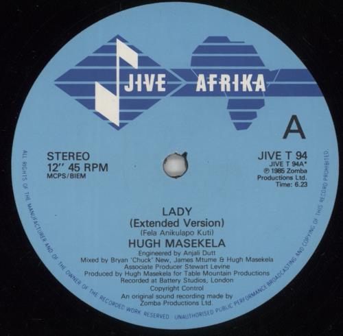 Hugh Masekela Lady 12" vinyl single (12 inch record / Maxi-single) UK HAX12LA314100
