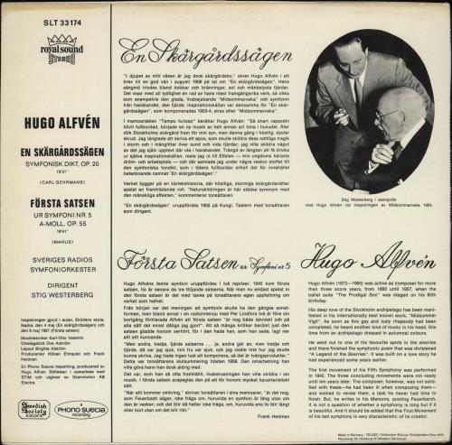 Hugo Alfv�n En Sk�rg�rdss�gen / F�rsta Satsen Ur Symfoni Nr. 5 vinyl LP album (LP record) Swedish 271LPEN765141