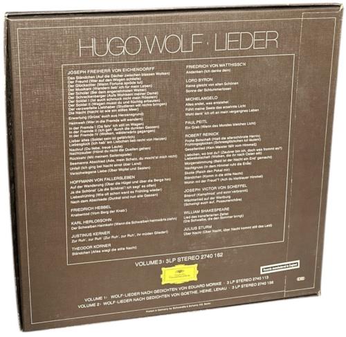 Hugo Wolf Wolf: Lieder (Nach Gedichten Von Eichendorff � Michelangelo) - Volume 3 vinyl LP album (LP record) UK HV9LPWO879669