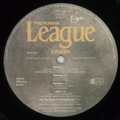 Human League Crash vinyl LP album (LP record) German HUMLPCR799362