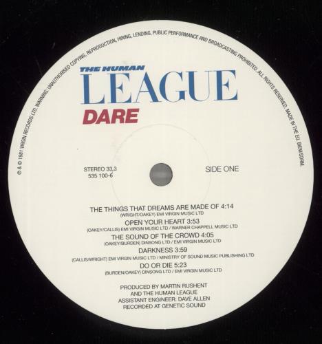 Human League Dare vinyl LP album (LP record) UK HUMLPDA888161