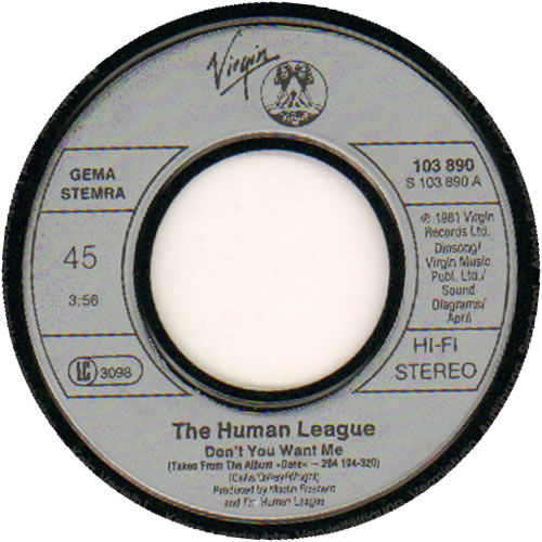 Human League Don't You Want Me - Wide 7" vinyl single (7 inch record / 45) German HUM07DO642477