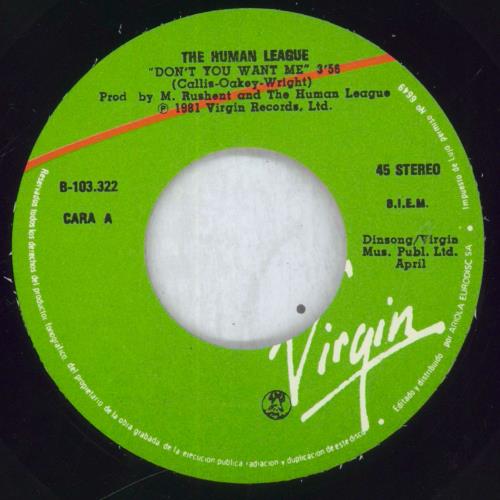 Human League Don't You Want Me 7" vinyl single (7 inch record / 45) Spanish HUM07DO190508