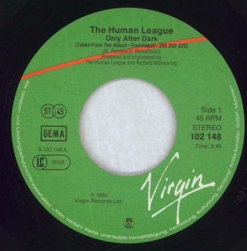 Human League Only After Dark 7" vinyl single (7 inch record / 45) German HUM07ON81457